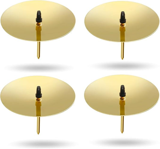 4X Kerzenstecker ca. 5 cm für Kerzen als Kerzenhalter Adventskranzstecker für Adventskranz Weihnachten Adventskranzhalter mit Dorn - Kerzenhalter (Gold)