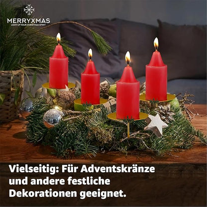 4X Kerzenstecker ca. 5 cm für Kerzen als Kerzenhalter Adventskranzstecker für Adventskranz Weihnachten Adventskranzhalter mit Dorn - Kerzenhalter (Silber)