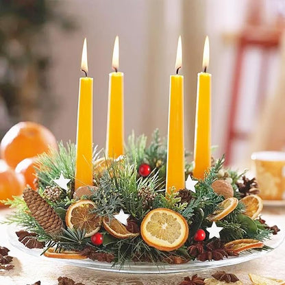 107 Stück Weihnachtskranz Deko, Potpourri Weihnachten, Adventskranz Bastelset mit Tannenzapfen, Beeren, Zimtstangen, Getrocknete Orangenscheiben, Sternanis, Juteschnur, Moos, und Pentagramm