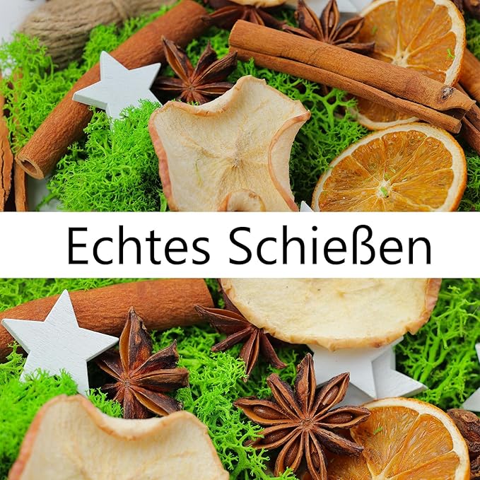 56 Stück Weihnachtskranz Deko, Adventskranz Zubehör, Getrocknete Orangenscheiben, Apfelscheiben, Zimtstangen, Sternanis, Pentagramm, Tannenzapfen, Moos Für Adventskranz Deko Set