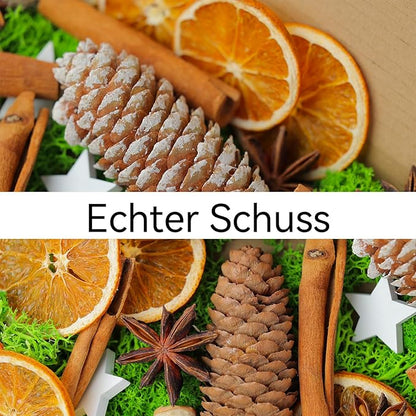 56 Stück Weihnachtskranz Deko, Adventskranz Zubehör, Getrocknete Orangenscheiben, Apfelscheiben, Zimtstangen, Sternanis, Pentagramm, Tannenzapfen, Moos Für Adventskranz Deko Set