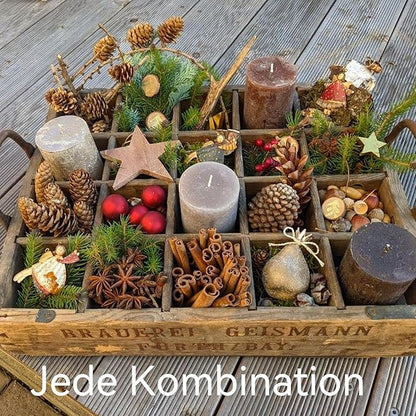 56 Stück Weihnachtskranz Deko, Adventskranz Zubehör, Getrocknete Orangenscheiben, Apfelscheiben, Zimtstangen, Sternanis, Pentagramm, Tannenzapfen, Moos Für Adventskranz Deko Set