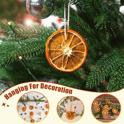 20x getrocknete Orangenscheiben 10x Zimtstangen, und 10x Tannenzapfen Weihnachtskranz Deko Natur Dekoration Weihnachten Adventskranz（with 40Pcs*30cm Juteseil）