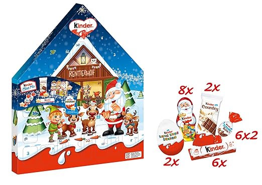 kinder Maxi Mix Adventskalender – Adventskalender mit leckeren Schokoladen-Spezialitäten – 1 Kalender à 351g