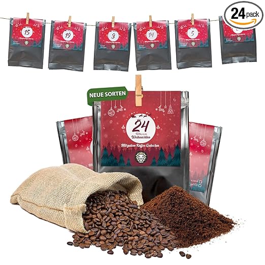 Premium Kaffee Adventskalender 2024 - Mit Liebe geröstet von Menschen mit Behinderung | Kaffee Geschenk für Männer und Frauen | fair | 24 x 30 g Kaffeebohnen im Weihnachtskalender