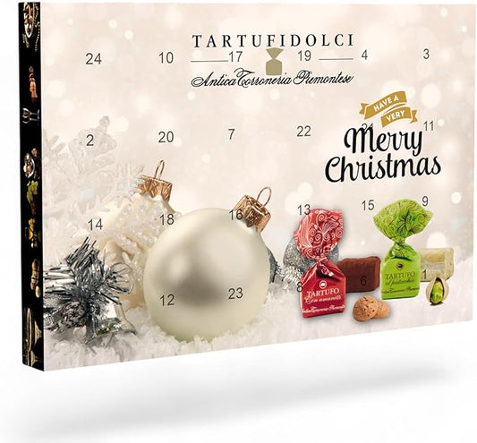 C&T Tartufi Trüffelpralinen Adventskalender 2024-24 handgefertigte Pralinen aus dem Piemont |Premium Trüffel-Schokoladen Weihnachtskalender