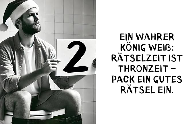 Kacken im Advent: 24 Rätsel für die Weihnachtszeit auf dem Klo | Adventskalender mit 24 verschiedenen Denksportaufgaben für besinnliche Momente auf der Toilette – Das perfekte Geschenk für Männer Taschenbuch