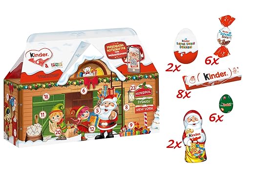 kinder Mix Adventskalender 3D Haus, in zwei Designs, 1 Pack (1 x 234 g)