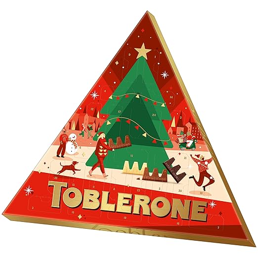 Toblerone Adventskalender 1 x 200g I Adventskalender mit Schokolade I Weihnachtskalender I Schoko Adventskalender I Gefüllt mit Mini-Toblerone