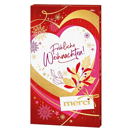 merci Adventskalender 2024 (1 x 263g) – Erlesene merci Schokoladen-Spezialitäten – Schoko-Kalender zu Weihnachten mit 24 liebevollen Sprüchen