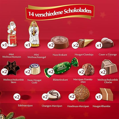 Lindt Schokolade Weihnachts-Zauber Adventskalender 2024 | 265 g | Milchschokolade und Weihnachtspralinen | Schokolade für die Weihnachtszeit | Schokoladen-Geschenk