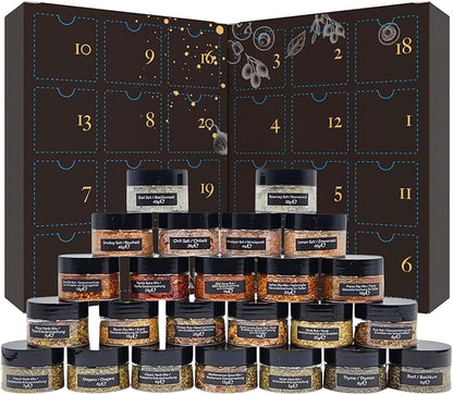 Gewürzkalender Adventskalender 2023 Only Spices Weihnachtskalender für Erwachsene 24 Gourmet Premium Kochgewürzset Küchengeschenk Adventskalender für Männer frauen