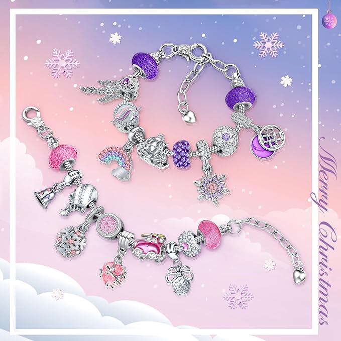 Hymarvo Adventskalender 2024 Kinder Mädchen, Weihnachtskalender Schmuck Basteln Mädchen Armbänder Halsketten, 24 Füllung Adventskalender Schmuck Weihnachten Geschenke Mädchen 6 7 8 9 10 11 12 13 Jahre