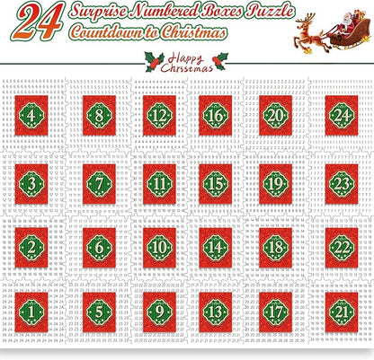 HappyGoLucky Adventskalender 2024 Puzzle Erwachsene, Jigsaw Puzzle 1000 Teile Weihnachten Geschenke für Erwachsene und Kinder Weihnachtskalender für Männer und Frauen Geschenk Nikolaus Mädchen Junge