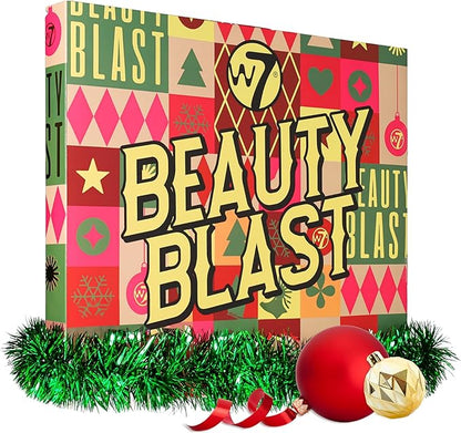 W7 Beauty Blast Adventskalender 2024-24 einzeln verpackte Makeup- und Kosmetik-Überraschungen für Weihnachten - frei von Tierversuchen, Weihnachtsgeschenke