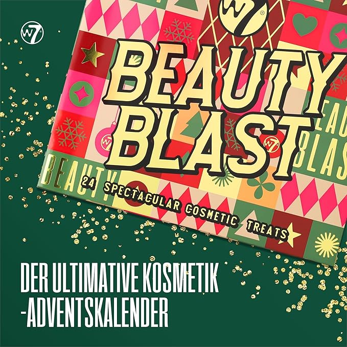 W7 Beauty Blast Adventskalender 2024-24 einzeln verpackte Makeup- und Kosmetik-Überraschungen für Weihnachten - frei von Tierversuchen, Weihnachtsgeschenke