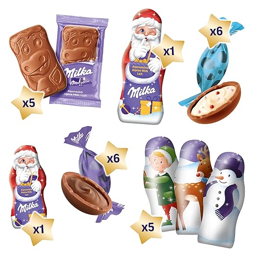 Milka 3D Haus Adventskalender 1 x 229g I Adventskalender mit Schokolade I Weihnachtskalender I Schoko Adventskalender I mit Weihnachtsschokolade und Milka Schoko Bonbons