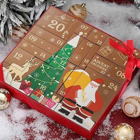 Body & Earth Adventskalender Weihnachtsgeschenke Geschenkset für Frauen 24tlg. Badesets für Frauen Geschenkbox mit Duftkerze, Badebomben, Weihnachtsdekoration, Weihnachts-Spa-Geschenkset für Mama