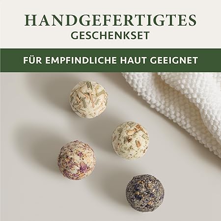 4 Luxuriöse BIO Badebomben Vegan - Weihnachtsgeschenke für Frauen - Wellness Geschenke für Frauen - Badekugeln Badezusatz zur Entspannung - Geburtstagsgeschenk für Frauen Frauen Geschenk