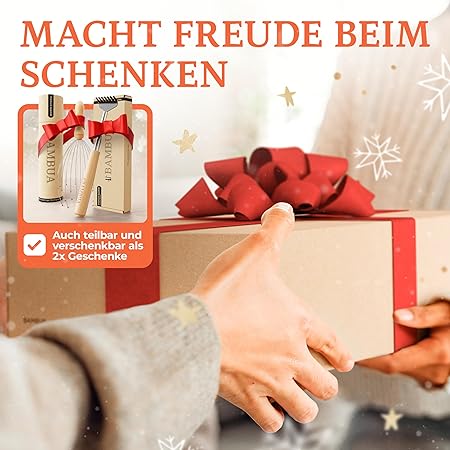 Kopfmassage Spinne & Rückenkratzer Set für nachhaltige Entspannung - 100% All-Inclusive Geschenkset inkl. 2x Schleifen - Kleine Geschenke für Männer, Geschenke für Frauen, Weihnachtsgeschenke