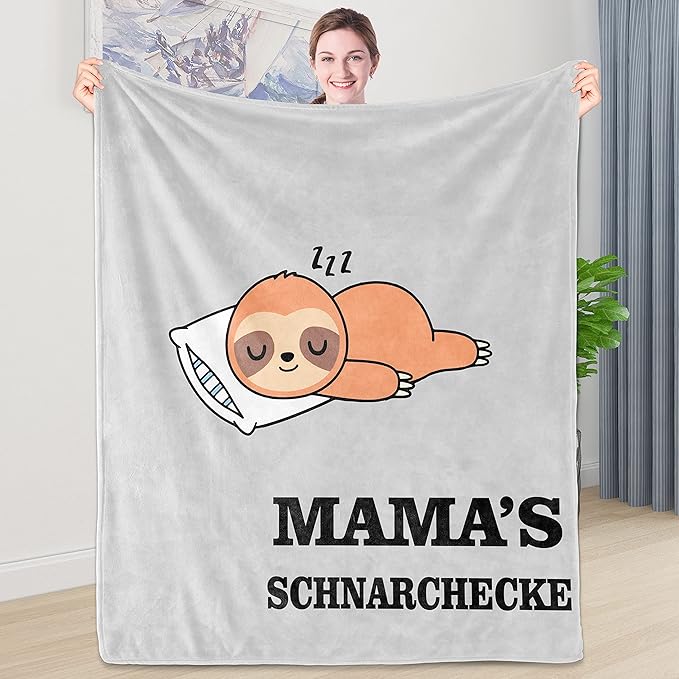 Shoppawhile Geschenke für Mama zum Geburtstag Muttertag Mama Geschenk Faultier Kuscheldecke Flauschig 51 * 59inch Geschenke für Mütter Weihnachten Valentinstag