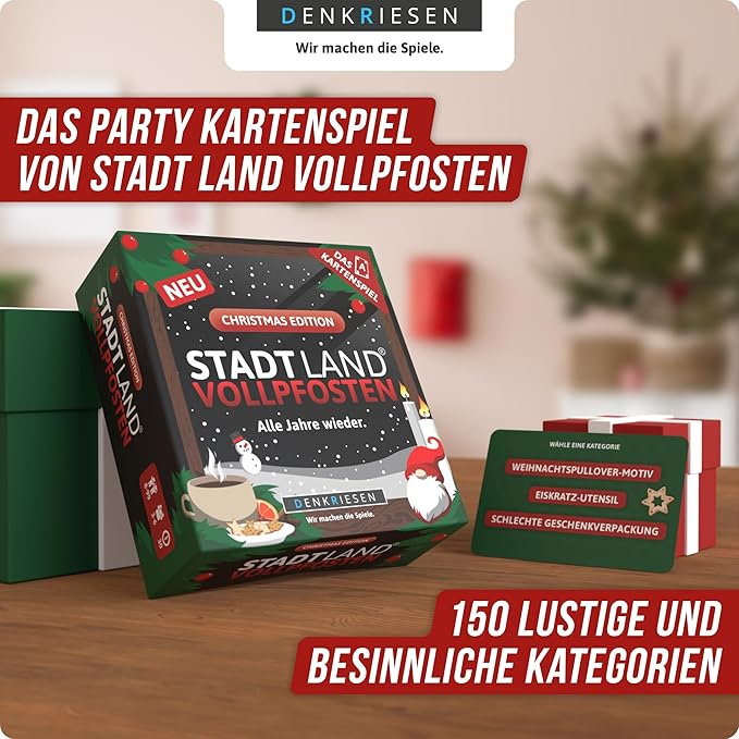 DENKRIESEN - Stadt Land VOLLPFOSTEN® - Das Kartenspiel - Christmas Edition - Alle Jahre Wieder.: Alle Jahre Wieder