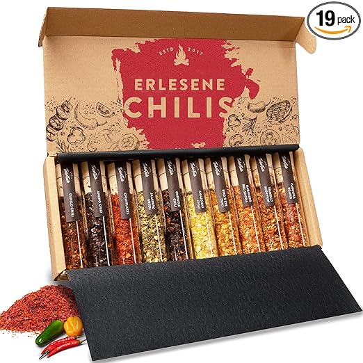 TIMBER TASTE® Scharfes Chili Gewürze Geschenkset für Männer & Frauen [BIS 1.200.000 SCOVILLE] | Das 10er-SET mit vollem Schärfespektrum | Besonderes Chili Set Geschenke für Männer & Schärfeliebhaber