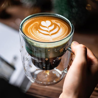 Arawat Weihnachtstasse Doppelwandige Gläser Weihnachten Tasse Personalisierte Aesthetic Freund Weihnachten Becher Teegläser Trinkgläser Freundin Lustige Weihnachtsgeschenke für Frauen Mädchen Männer