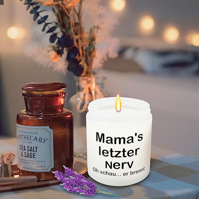 Rebundex Geschenke für Mama Mutter Geburtstagsgeschenk 200g Lavendel Duftkerzen im Glas Muttertagsgeschenk Geschenkset Entspannung Weihnachtsgeschenk