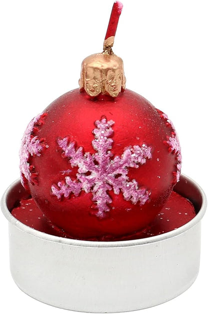 Dekohelden24 6er Set Teelicht Weihnachtskugel - Christbaumkugel in rot, Maße je Teelicht L/B/H: 4 x 4 x 5 cm.