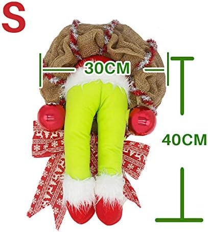 SUPYINI Weihnachtskranz Grinch Kranz,Weihnachten Weihnachtsdeko Kranz Deko,Girlanden Wohnaccessoires Deko,Weihnachten Girlande Dekorationen