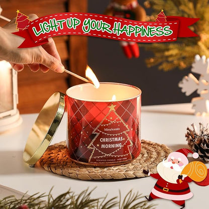 FUND AMLIGHT Weihnachtskerze, Weihnachtstag Duftkerze Geschenke für Frauen, Sojawachskerze für Weihnachten,ideal als Geschenk für Freunde, Familie und Liebhaber,14oz