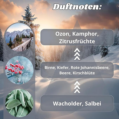 Duftkerze Winter Wonderland, Weihnachten, Christmas, Sojawachs, Kerze mit Holzdocht, Handgefertigte Kerze 140 gramm, Brenndauer 45 Stunden, deutsche Marke, Elena Days