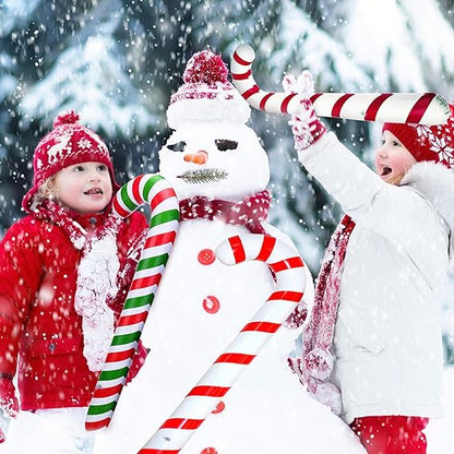 3 Stück 87 cm Aufblasbare Zuckerstangen Weihnachtsdeko,Groß Grinch Deko Weihnachten Outdoor Haustür Zuckerstangen Christbaumschmuck(Rot-Weiß)