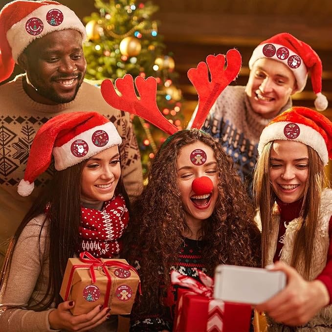 500 Stück Weihnachtsaufkleber, Weihnachtsaufkleber Aufkleber Geschenkanhänger, Weihnachtsaufkleber Rollen, Dekorative Aufkleber für Weihnachtskarten Geschenktüten Papiertüten