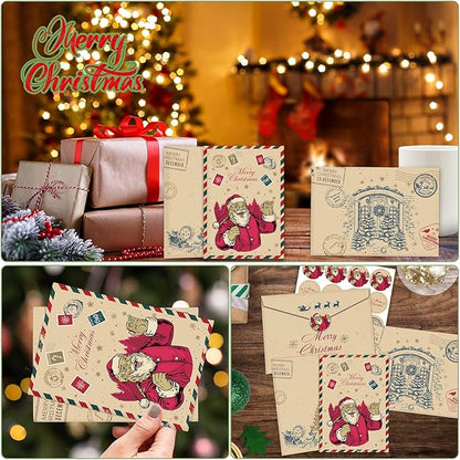 Weihnachtskarten mit Umschlag Set (12 Stück), Klappkarten Weihnachtsgrußkarten, Postkarten für Weihnachten, Frohe Weihnachten Karten - für die Familie Schönsten Weihnachtsgrüße (B)