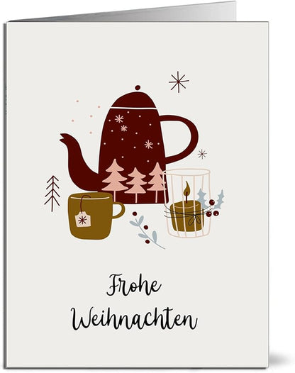 Weihnachtskarten mit Umschlag Set 30 Stück - A6 Klappkarten Weihnachtsgrußkarten