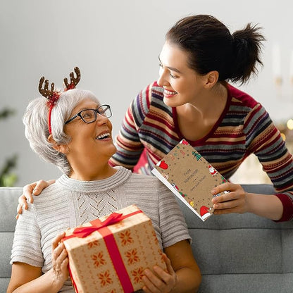 HLLMploy Weihnachtskarten mit Umschlag Set (20 Stück) - Postkarten für Weihnachten - Premium Klappkarten inklusive Briefumschlag aus Kraftpapier - für die Familie Schönsten Weihnachtsgrüße