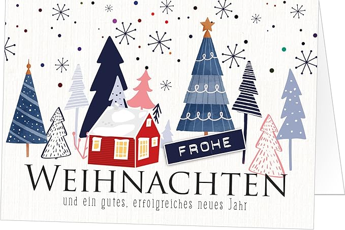 20 Stück Weihnachtskarten Klappkarten Set mit Briefumschlag. Format 17x12 cm (nicht das kleinere A6 Format)