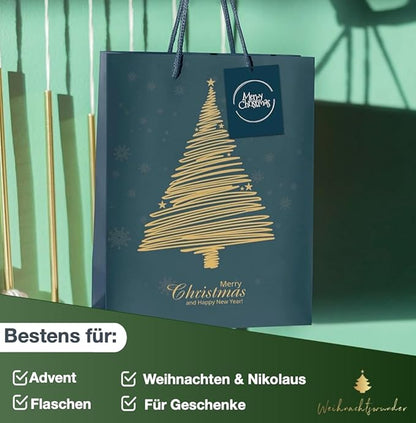 Weihnachtswunder® 12x XXL Weihnachtstaschen Weihnachten Geschenktüten Weihnachtstüte Geschenktaschen für Geschenke