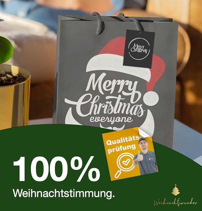 Weihnachtswunder® 12x XXL Weihnachtstaschen Weihnachten Geschenktüten Weihnachtstüte Geschenktaschen für Geschenke