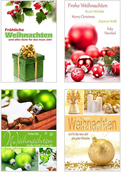 Edition Seidel Set 24 (2 x 12) Weihnachtskarten mit Umschlag. Weihnachten Karte (Doppelkarten/Klappkarten mit Briefumschlag). Postkarte Weihnachtspostkarte