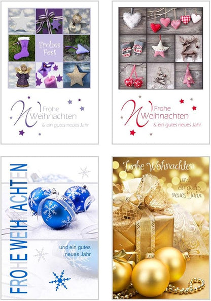 Edition Seidel Set 24 (2 x 12) Weihnachtskarten mit Umschlag. Weihnachten Karte (Doppelkarten/Klappkarten mit Briefumschlag). Postkarte Weihnachtspostkarte