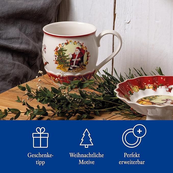 Villeroy & Boch – Toy'S Fantasy Jumbobecher, Weihnachten Tasse, Weihnachtstasse, Weihnachtsbecher, Becher Weihnachten, Kaffeebecher, Tasse Winter, Kaffeetasse, Wintertasse Kaffee, Premium Porzellan