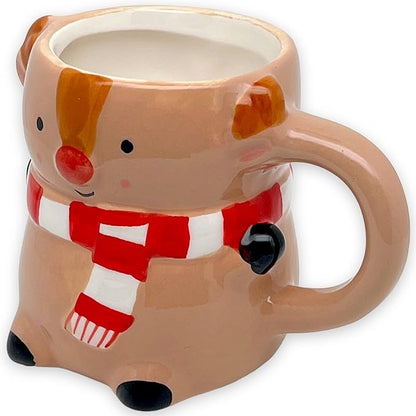 MIK funshopping Weihnachtstasse | Hochwertige Keramik-Tasse mit weihnachtlichem Design | Ideal für Heiß- & Kaltgetränke | Rentier 300ml mit Trinkschokolade