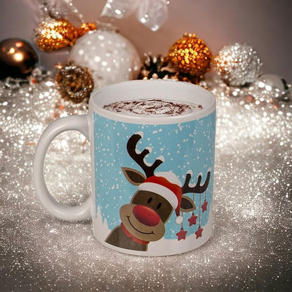 MIK funshopping Weihnachtstasse | Hochwertige Keramik-Tasse mit weihnachtlichem Design | Ideal für Heiß- & Kaltgetränke | Rentier 300ml mit Farbwechseleffekt