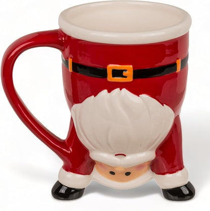 MIK funshopping Weihnachtstasse | Hochwertige Keramik-Tasse mit weihnachtlichem Design | Ideal für Heiß- & Kaltgetränke | Santa Upside-Down 300ml