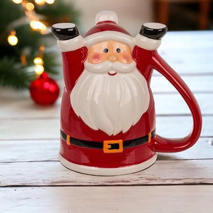 MIK funshopping Weihnachtstasse | Hochwertige Keramik-Tasse mit weihnachtlichem Design | Ideal für Heiß- & Kaltgetränke | Santa Upside-Down 300ml