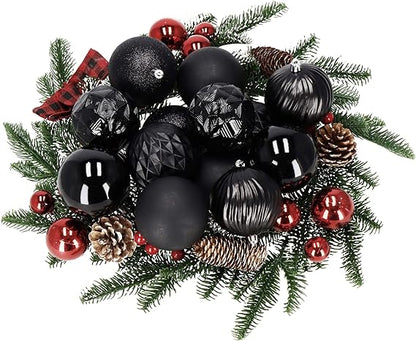 SPRINGOS Weihnachtsbaumkugeln aus Kunststoff 30-teiliges Weihnachtskugeln-Set Durchmesser 8 cm Schwarze Dekoration für Weihnachten Party Hochzeit