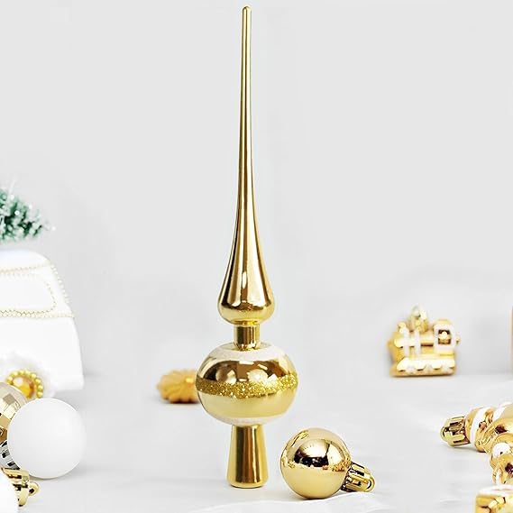 34 Stück Weihnachtskugeln mit Baumspitze Set,Ø3/4.5/5.5cm Kleine Christbaumkugeln Kunststoff Weiß Gold Kugeln Mini Weihnachten Weihnachtsdeko Tischdeko Tannenbaum Weihnachtsbaum Deko Ornamente